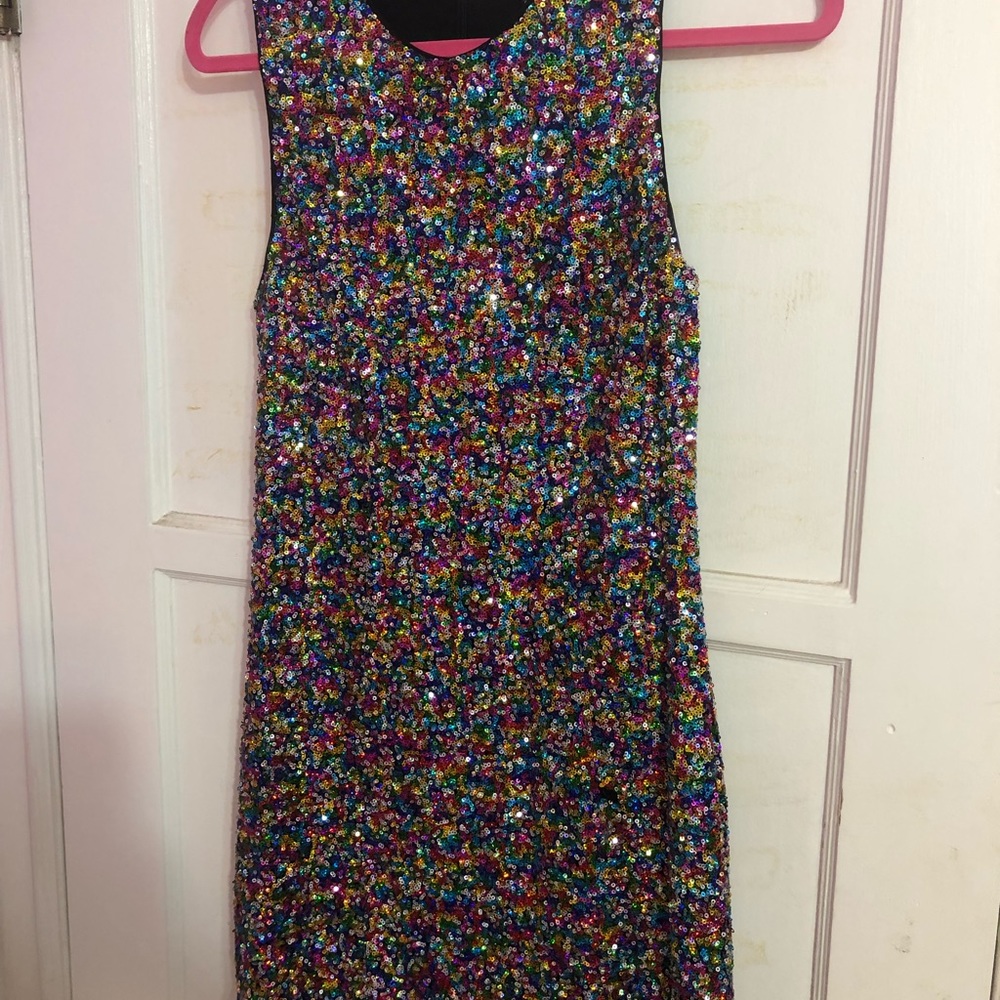 Multi-colored sequenced dress